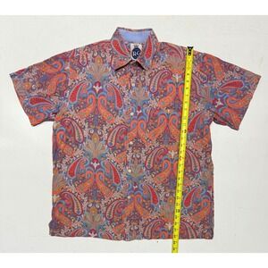 VTG Robert Graham RG London New York Paisley Print Button Down Shirt Mens Large‎